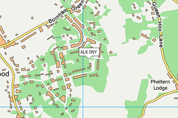 AL6 0NY map - OS VectorMap District (Ordnance Survey)