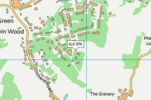 AL6 0PA map - OS VectorMap District (Ordnance Survey)