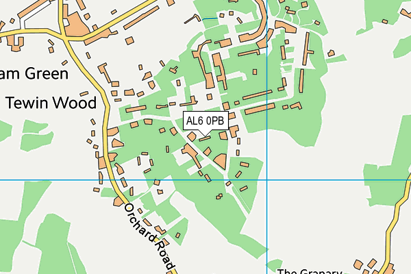 AL6 0PB map - OS VectorMap District (Ordnance Survey)