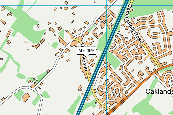 AL6 0PP map - OS VectorMap District (Ordnance Survey)