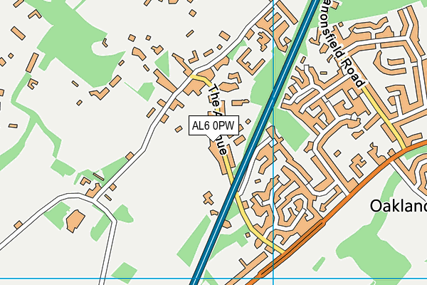 AL6 0PW map - OS VectorMap District (Ordnance Survey)