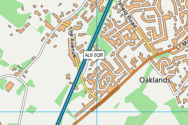 AL6 0QR map - OS VectorMap District (Ordnance Survey)