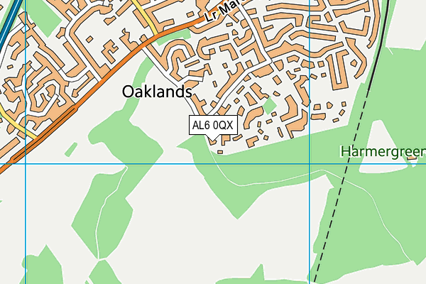 AL6 0QX map - OS VectorMap District (Ordnance Survey)