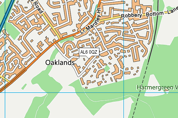AL6 0QZ map - OS VectorMap District (Ordnance Survey)
