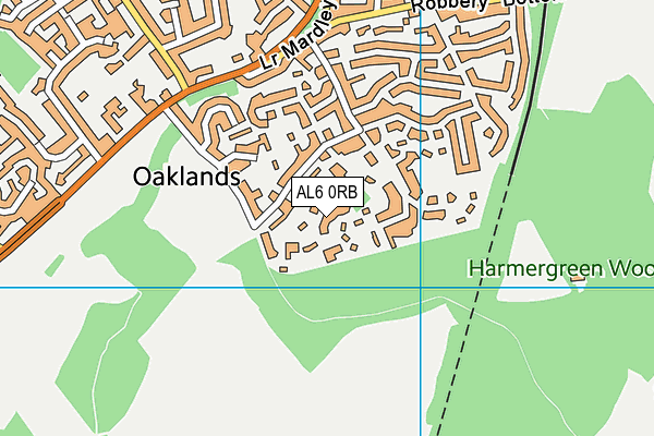 AL6 0RB map - OS VectorMap District (Ordnance Survey)