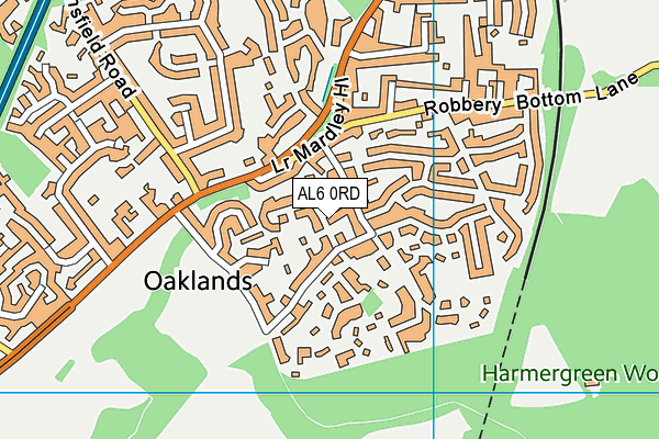 AL6 0RD map - OS VectorMap District (Ordnance Survey)