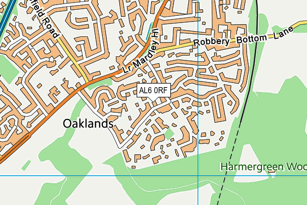 AL6 0RF map - OS VectorMap District (Ordnance Survey)