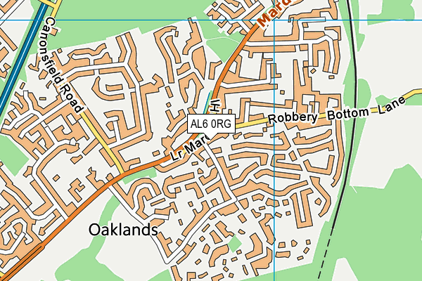 AL6 0RG map - OS VectorMap District (Ordnance Survey)