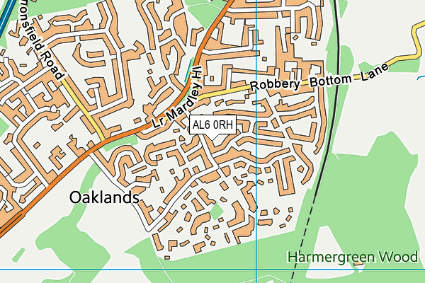 AL6 0RH map - OS VectorMap District (Ordnance Survey)