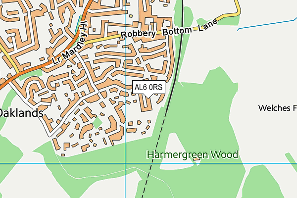 AL6 0RS map - OS VectorMap District (Ordnance Survey)