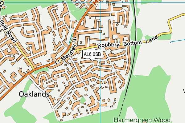 AL6 0SB map - OS VectorMap District (Ordnance Survey)