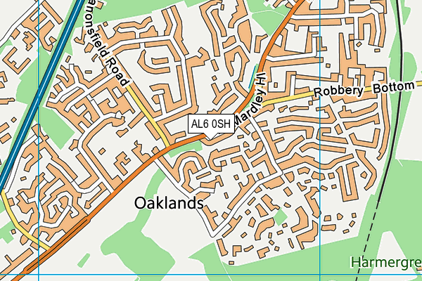 AL6 0SH map - OS VectorMap District (Ordnance Survey)