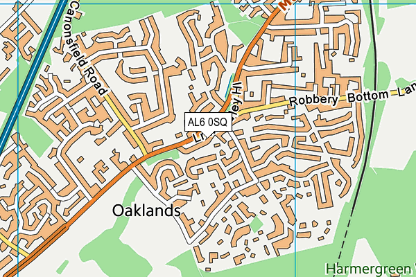 AL6 0SQ map - OS VectorMap District (Ordnance Survey)