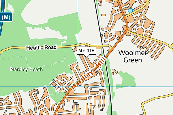 AL6 0TR map - OS VectorMap District (Ordnance Survey)