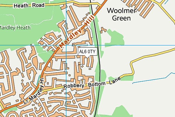 Map of WELWYN GARDEN CITY LIMITED at district scale
