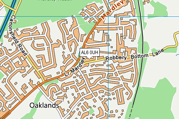 AL6 0UH map - OS VectorMap District (Ordnance Survey)