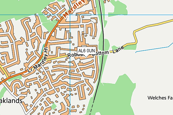 AL6 0UN map - OS VectorMap District (Ordnance Survey)