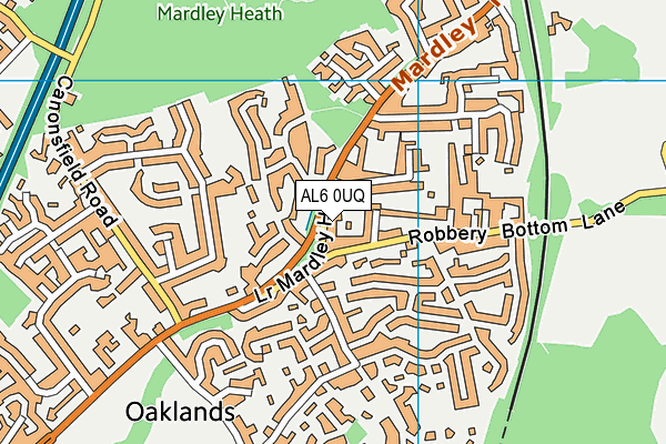 AL6 0UQ map - OS VectorMap District (Ordnance Survey)