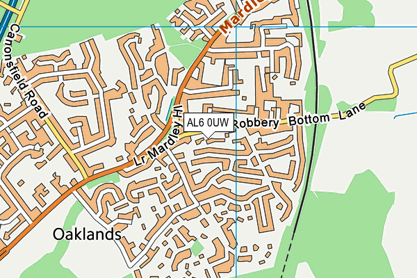 AL6 0UW map - OS VectorMap District (Ordnance Survey)
