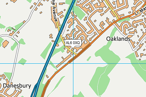 AL6 0XQ map - OS VectorMap District (Ordnance Survey)