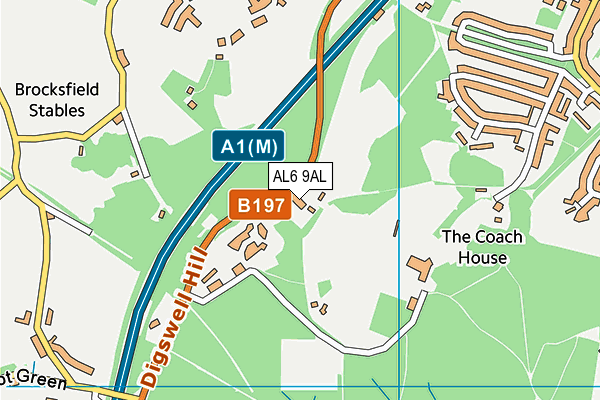 AL6 9AL map - OS VectorMap District (Ordnance Survey)