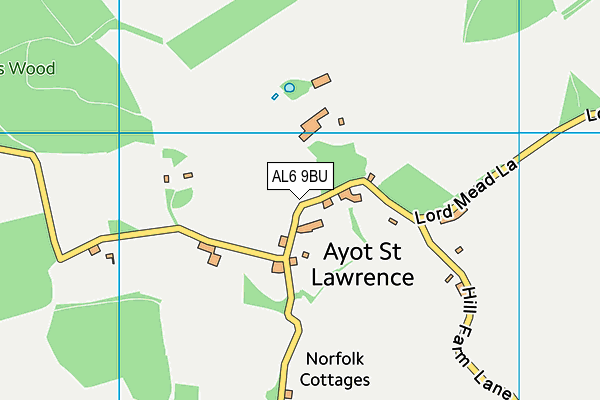 AL6 9BU map - OS VectorMap District (Ordnance Survey)