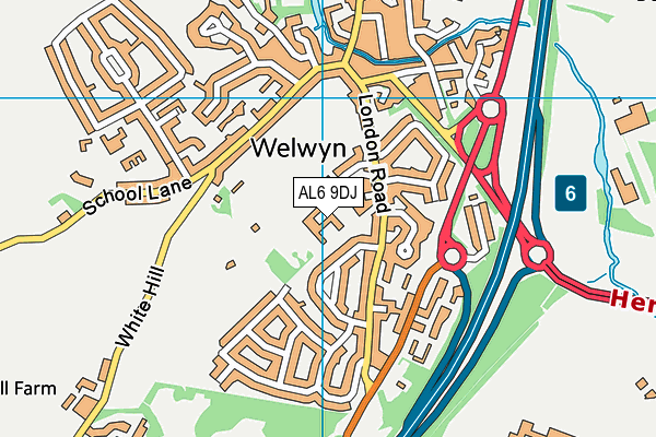 Welwyn St Mary's Church of England Voluntary Aided Primary School map (AL6 9DJ) - OS VectorMap District (Ordnance Survey)