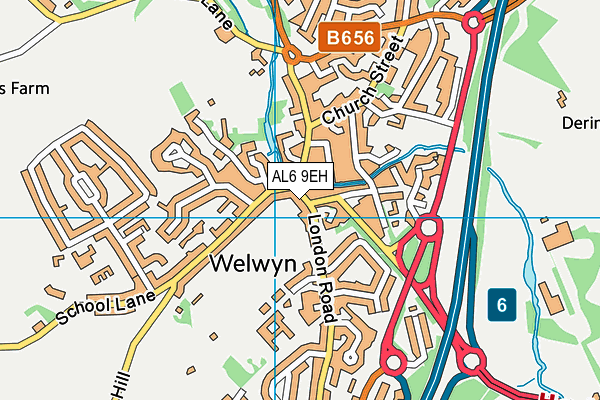 AL6 9EH map - OS VectorMap District (Ordnance Survey)