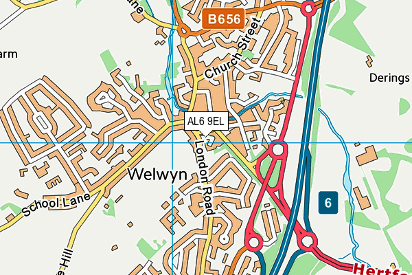 AL6 9EL map - OS VectorMap District (Ordnance Survey)