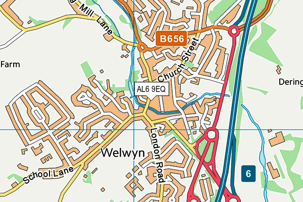 AL6 9EQ map - OS VectorMap District (Ordnance Survey)