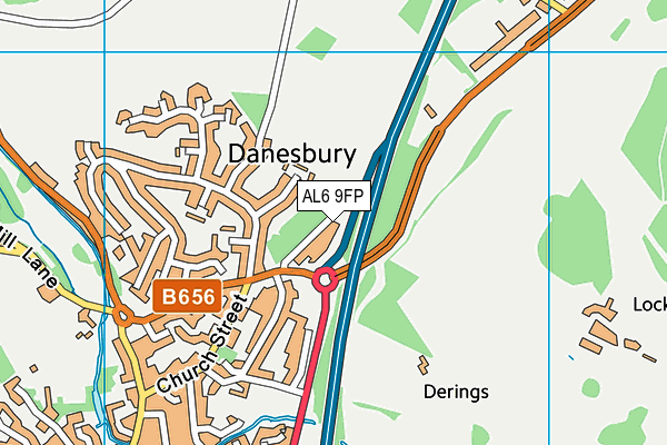 AL6 9FP map - OS VectorMap District (Ordnance Survey)