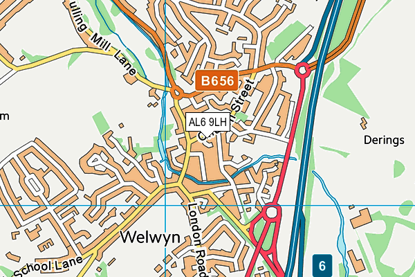 AL6 9LH map - OS VectorMap District (Ordnance Survey)