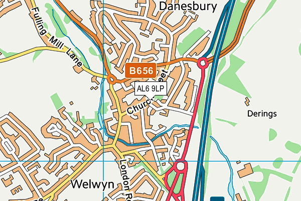 AL6 9LP map - OS VectorMap District (Ordnance Survey)