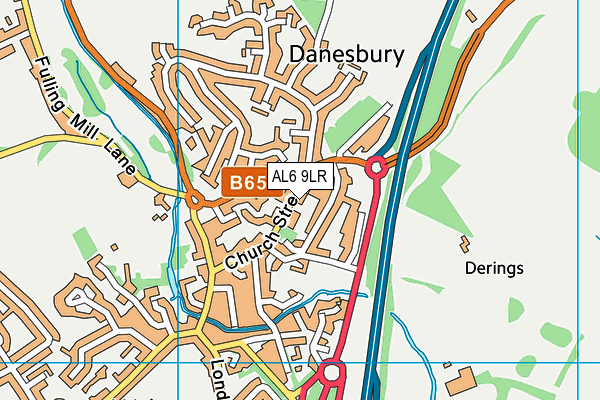 AL6 9LR map - OS VectorMap District (Ordnance Survey)