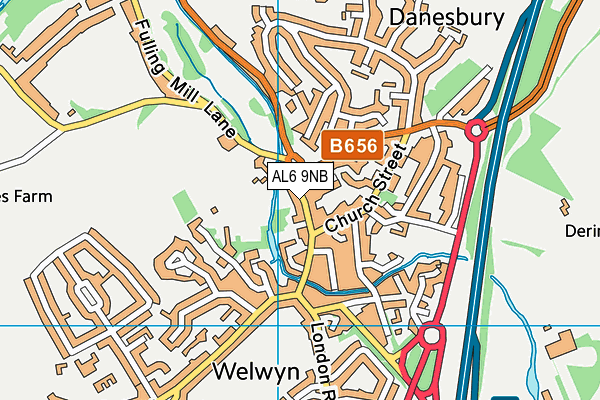 AL6 9NB map - OS VectorMap District (Ordnance Survey)