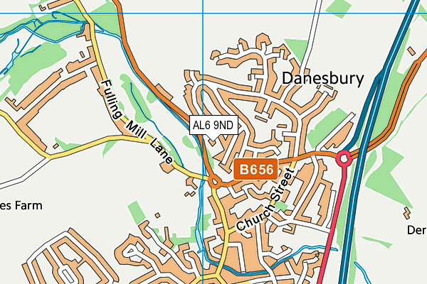 AL6 9ND map - OS VectorMap District (Ordnance Survey)