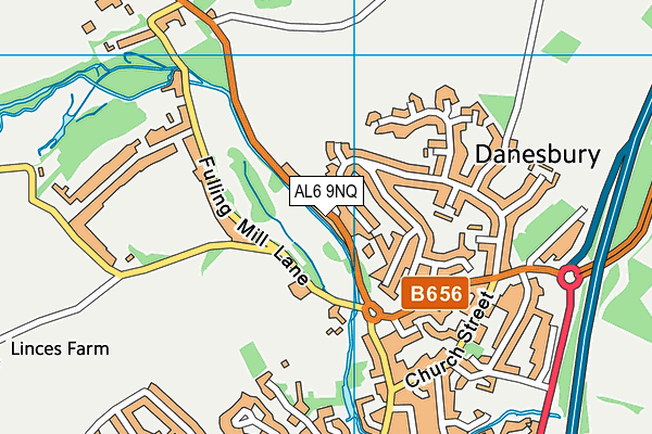 AL6 9NQ map - OS VectorMap District (Ordnance Survey)