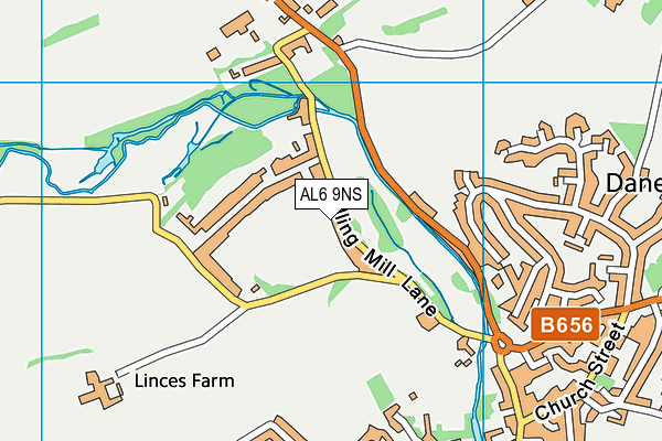 AL6 9NS map - OS VectorMap District (Ordnance Survey)