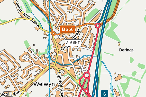 AL6 9NT map - OS VectorMap District (Ordnance Survey)