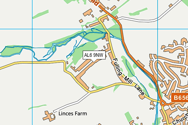 AL6 9NW map - OS VectorMap District (Ordnance Survey)