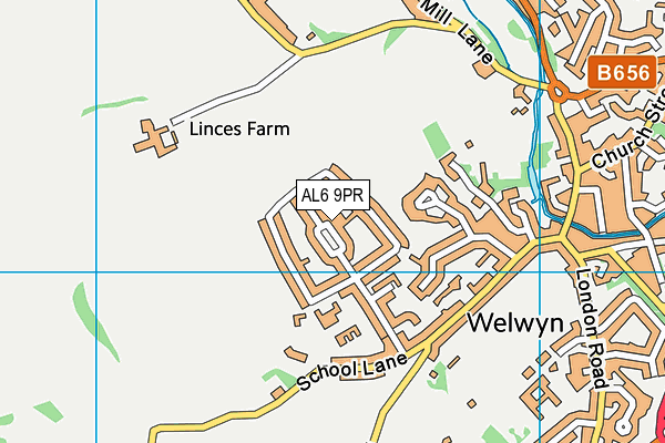 AL6 9PR map - OS VectorMap District (Ordnance Survey)