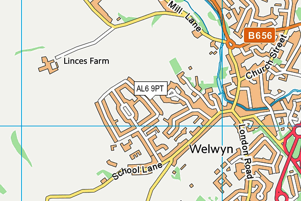 AL6 9PT map - OS VectorMap District (Ordnance Survey)