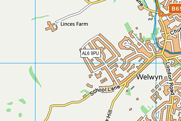 AL6 9PU map - OS VectorMap District (Ordnance Survey)