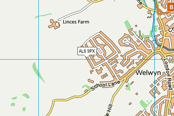 AL6 9PX map - OS VectorMap District (Ordnance Survey)