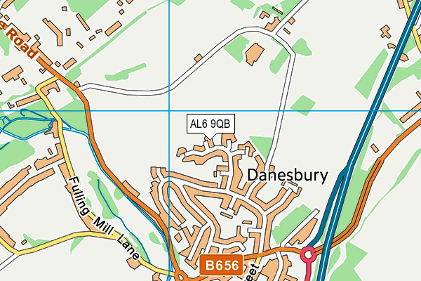 AL6 9QB map - OS VectorMap District (Ordnance Survey)