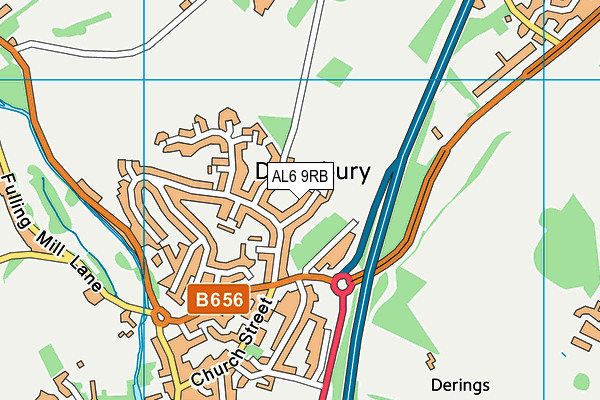 AL6 9RB map - OS VectorMap District (Ordnance Survey)