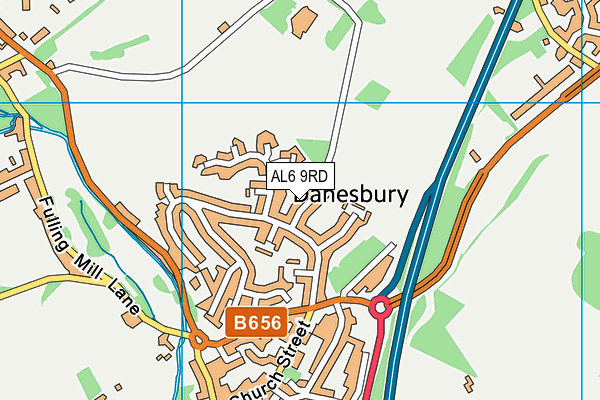 AL6 9RD map - OS VectorMap District (Ordnance Survey)