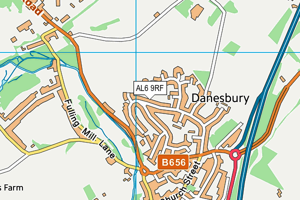 AL6 9RF map - OS VectorMap District (Ordnance Survey)