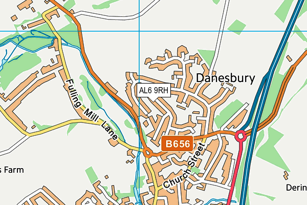 AL6 9RH map - OS VectorMap District (Ordnance Survey)