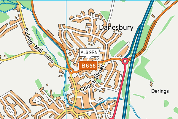 AL6 9RN map - OS VectorMap District (Ordnance Survey)